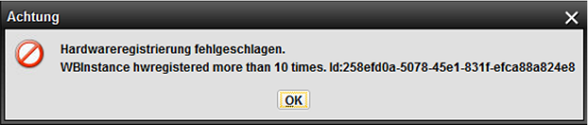 Bild Hardwareregistrierung fehlgeschlagen 10 Times